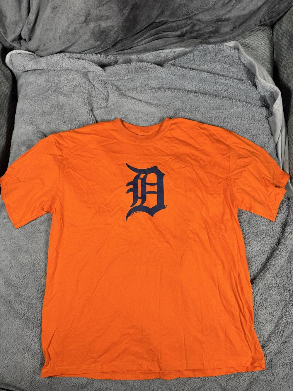 Detroit Tigers Shirt Mens 2XL Orange MLB Baseball Genuine Merchandise D Logo Tee